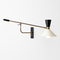 Adjustable long arm metal wall light surface mounted