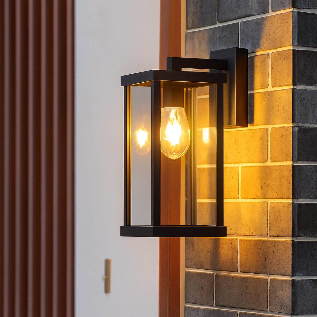 Square aluminium wall light for decorative outdoor lighting - vue 3 sur 10