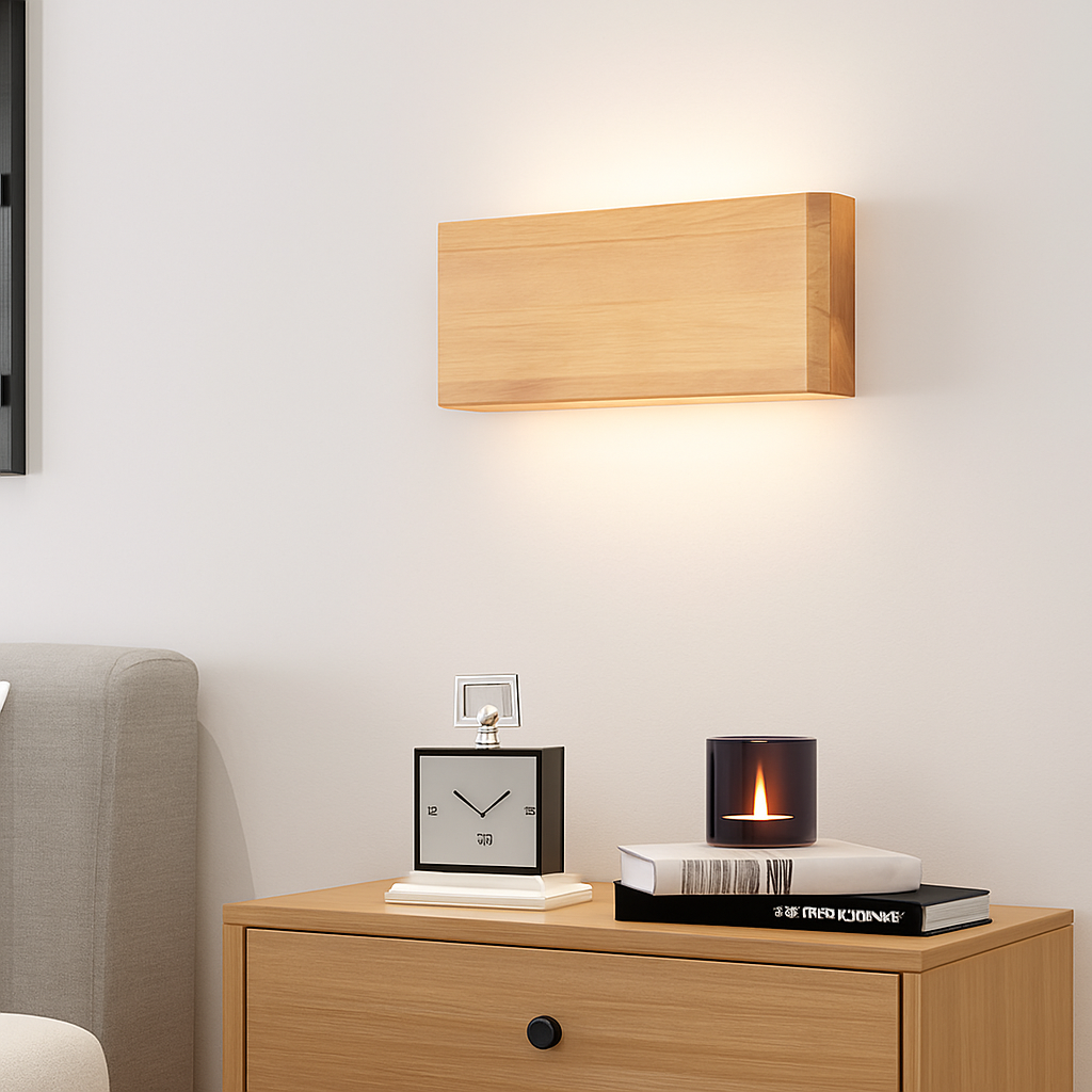 Applique murale carrée en bois naturel - vue 4 sur 10