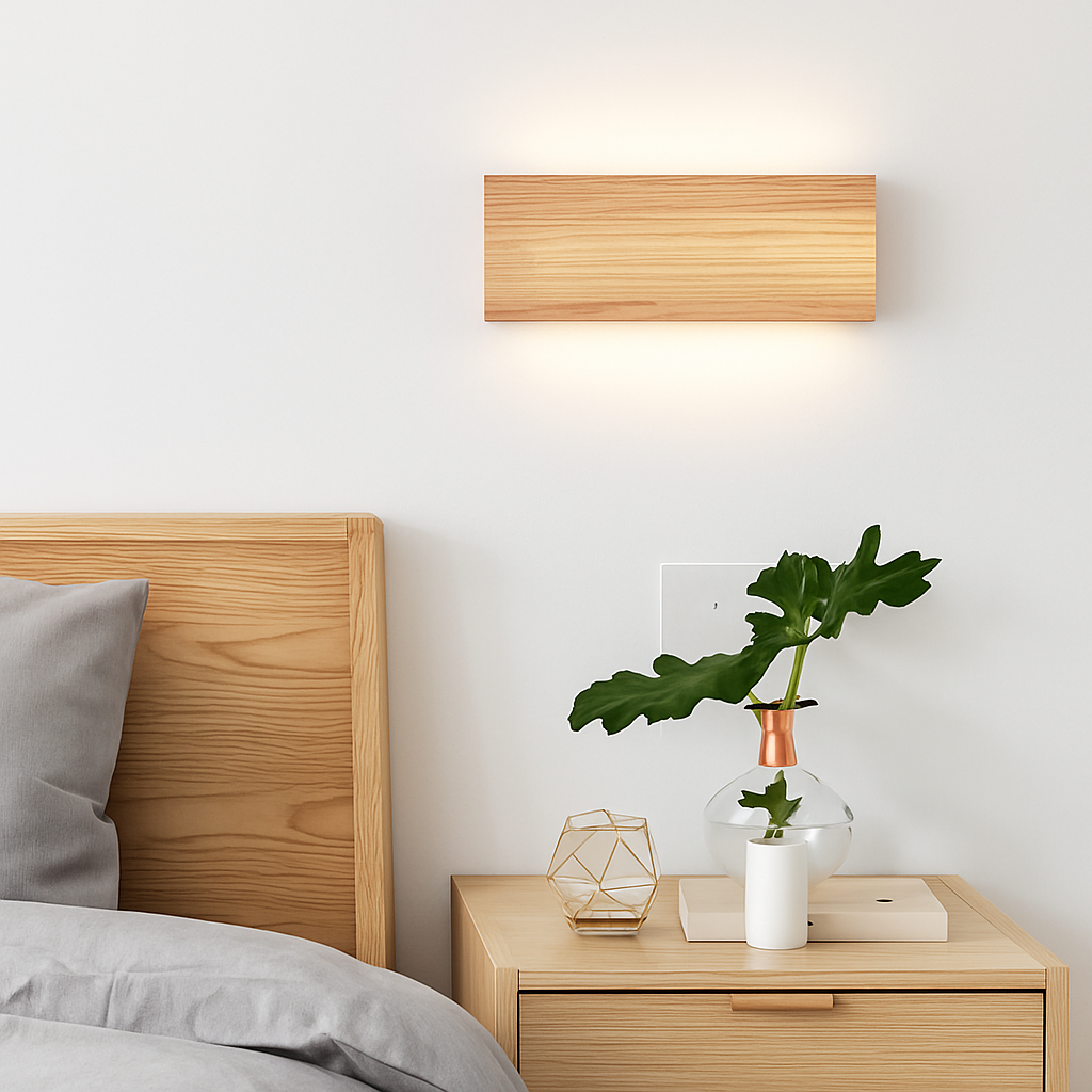 Applique murale carrée en bois naturel - vue 5 sur 10
