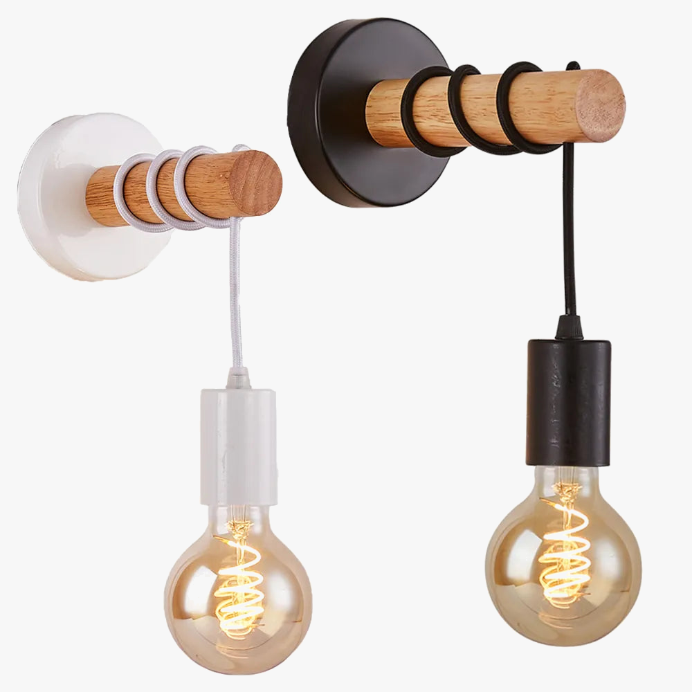 Modern minimalist wooden indoor wall light