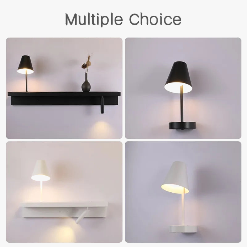 Bedside wall light with shelf 3W