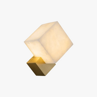 Luxury jade wall light modern LED home decor study living room bedroom bedside square marble lighting fixture