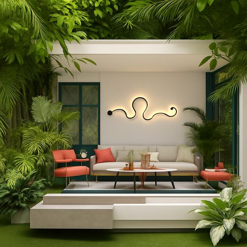 Art deco LED designer wall light - vue 3 sur 16