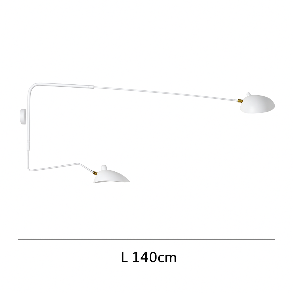 Retro style adjustable LED wall light swing - vue 12 sur 13
