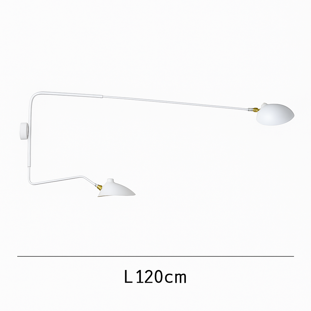 Retro style adjustable LED wall light swing - vue 5 sur 13