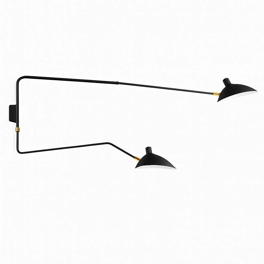 Retro style adjustable LED wall light swing - vue 8 sur 13