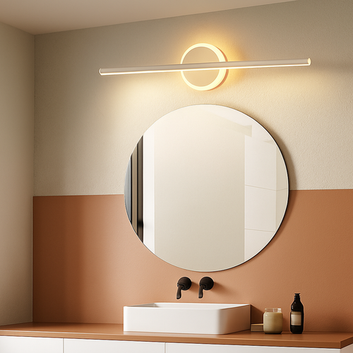 Design LED wall light gold or white Mirror - vue 4 sur 7