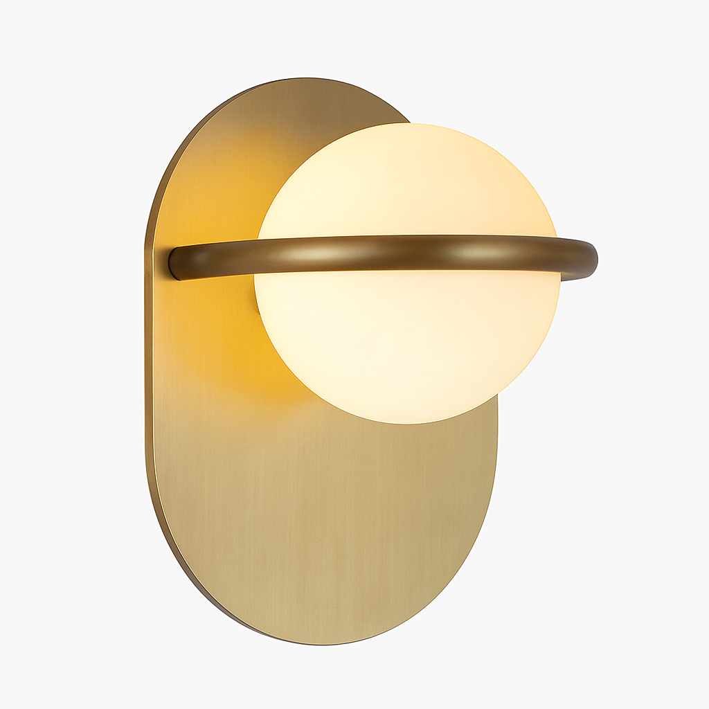 Loopi gold metal design LED wall light