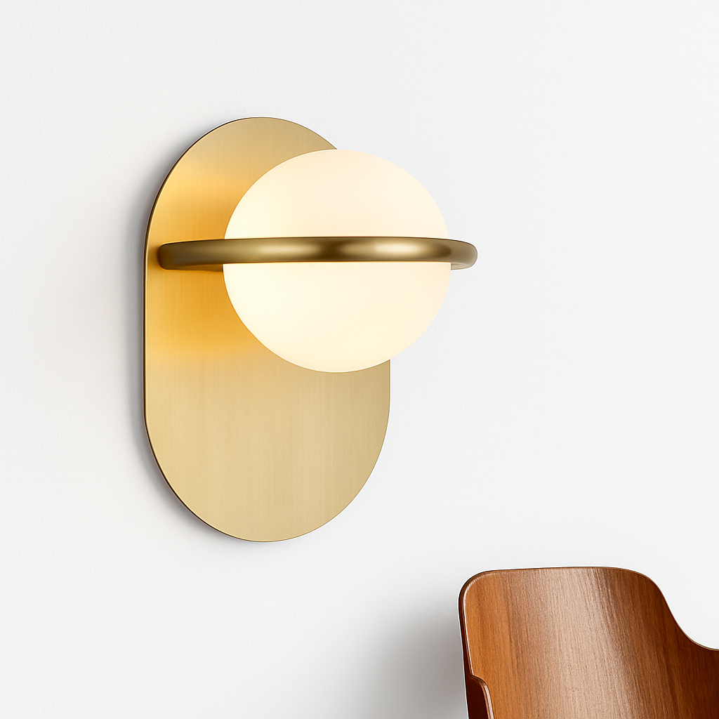 Loopi gold metal design LED wall light