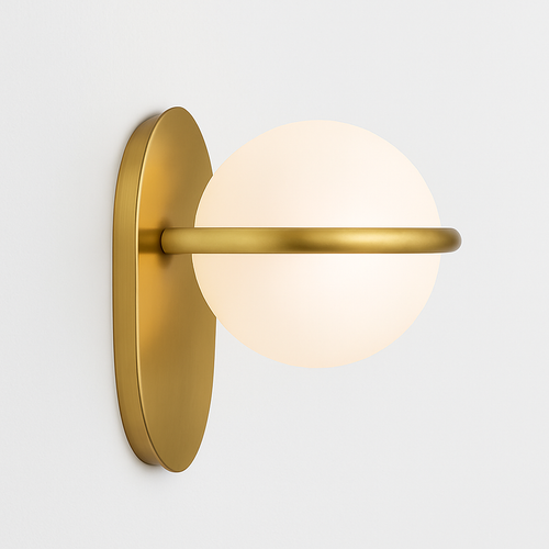Loopi gold metal design LED wall light - vue 4 sur 6