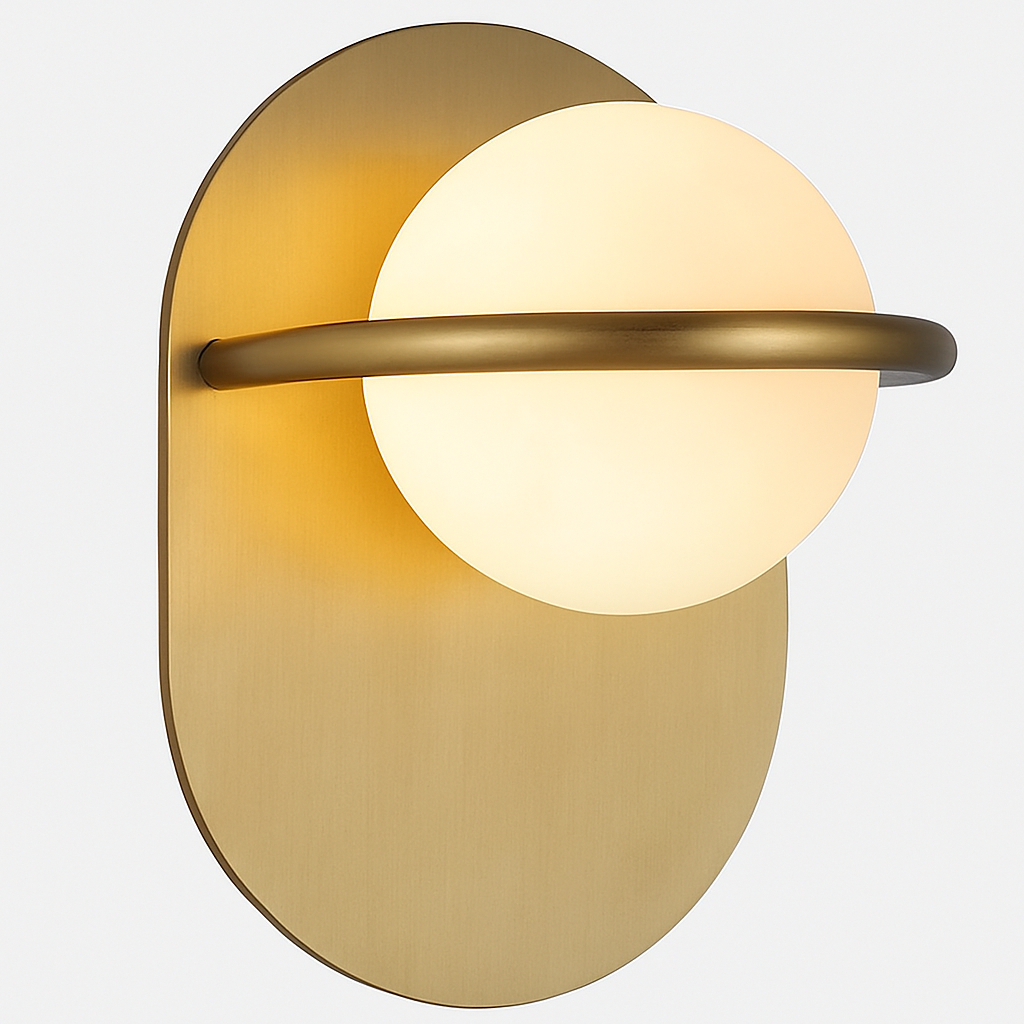 Loopi gold metal design LED wall light - vue 5 sur 6