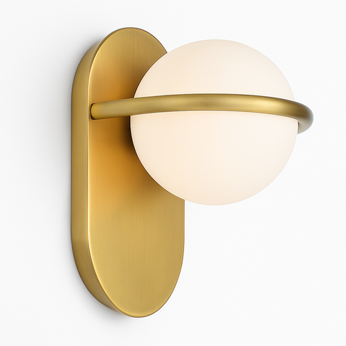 Loopi gold metal design LED wall light - vue 6 sur 6