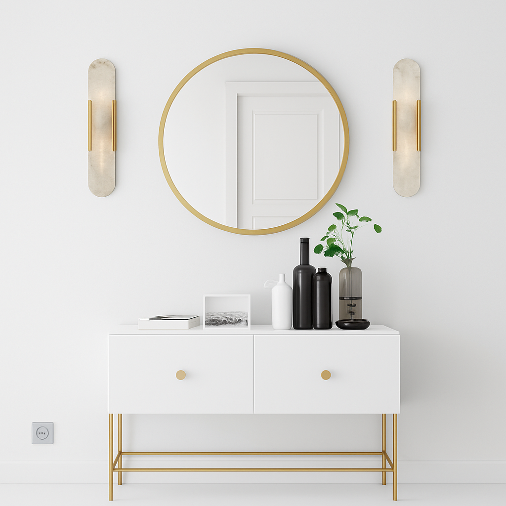 Shining style rounded marble LED wall light - vue 4 sur 8