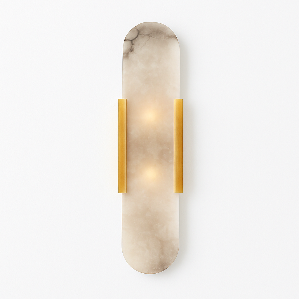 Shining style rounded marble LED wall light - vue 8 sur 8