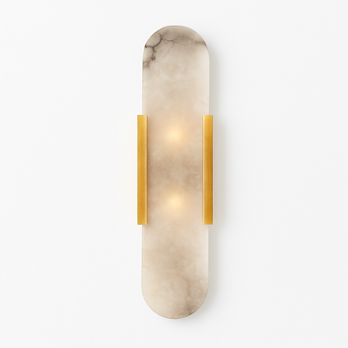 Shining style rounded marble LED wall light - vue 8 sur 8