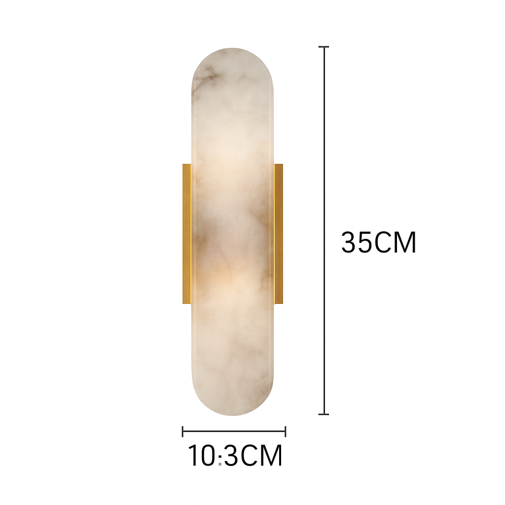 Shining style rounded marble LED wall light - vue 5 sur 8