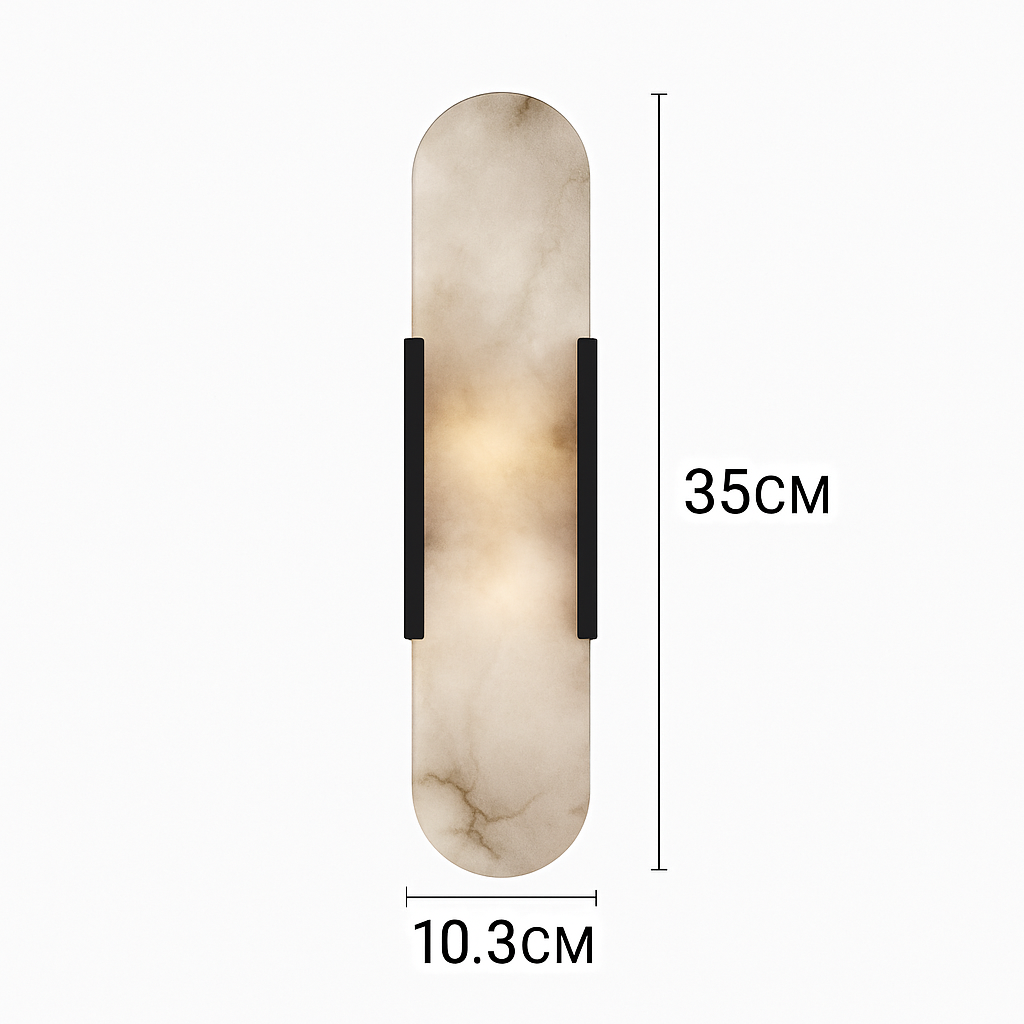 Shining style rounded marble LED wall light - vue 6 sur 8