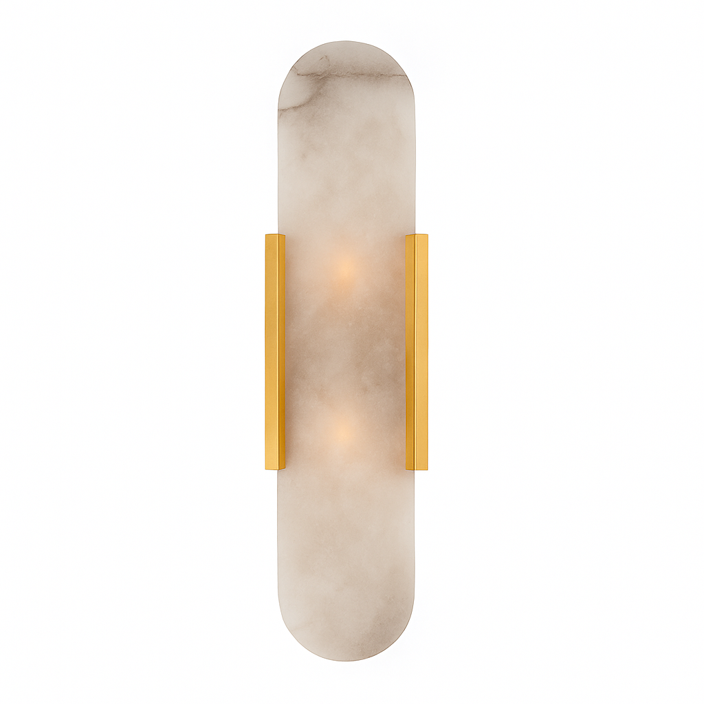 Shining style rounded marble LED wall light - vue 7 sur 8
