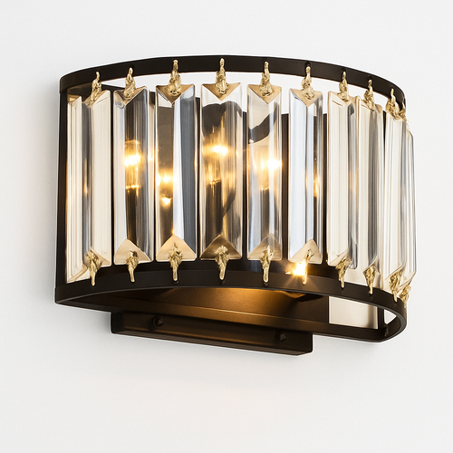 Designer LED wall light in retro style crystal glass - vue 3 sur 6