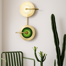 Round gold metal LED designer wall light