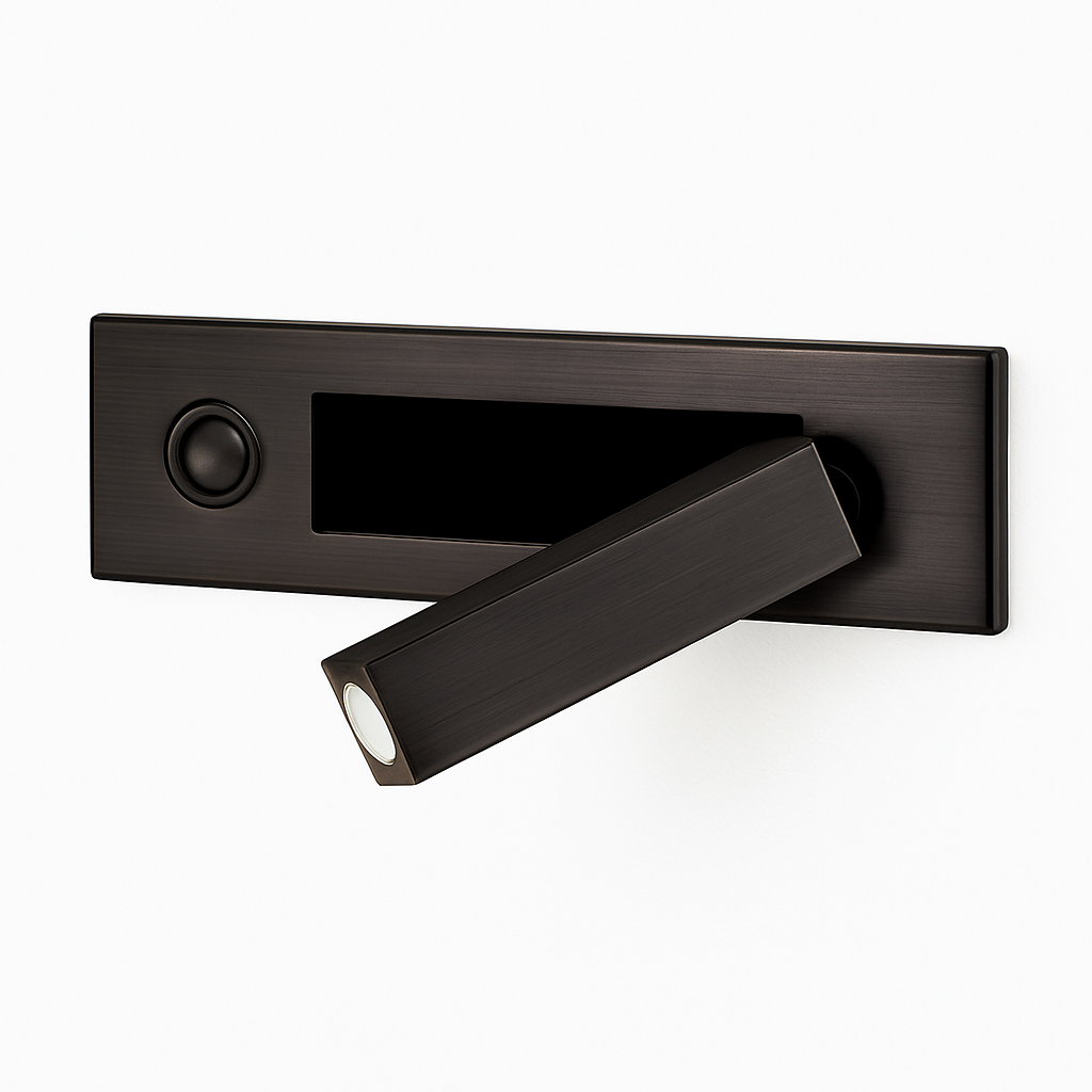 Square LED reading wall light with integrated design - vue 4 sur 11