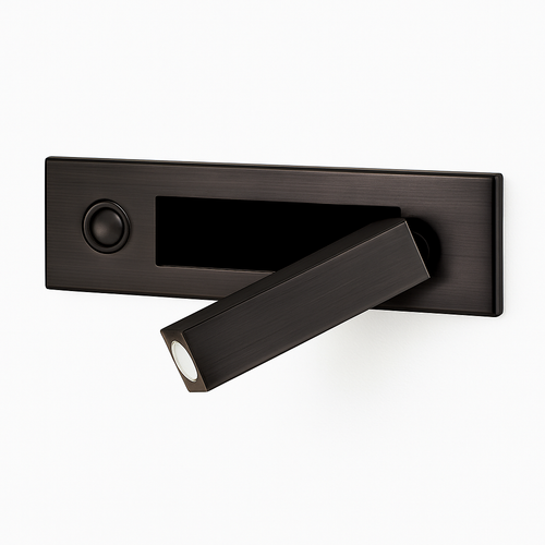 Square LED reading wall light with integrated design - vue 5 sur 11