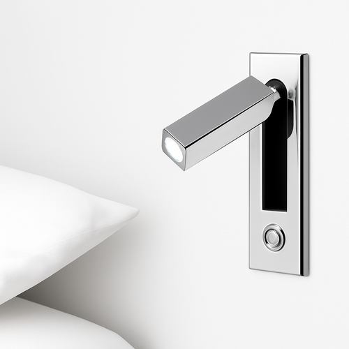 Square LED reading wall light with integrated design - vue 6 sur 11