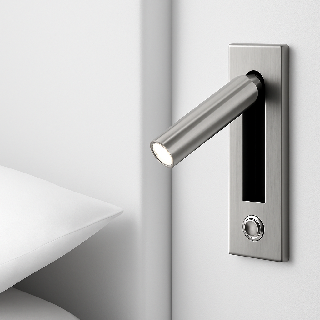 Square LED reading wall light with integrated design - vue 6 sur 11