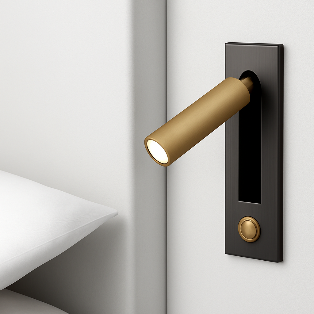 Square LED reading wall light with integrated design - vue 10 sur 11