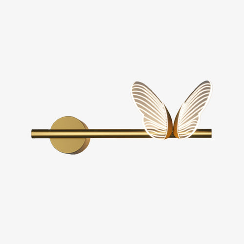 Gold metallic butterfly designer wall light