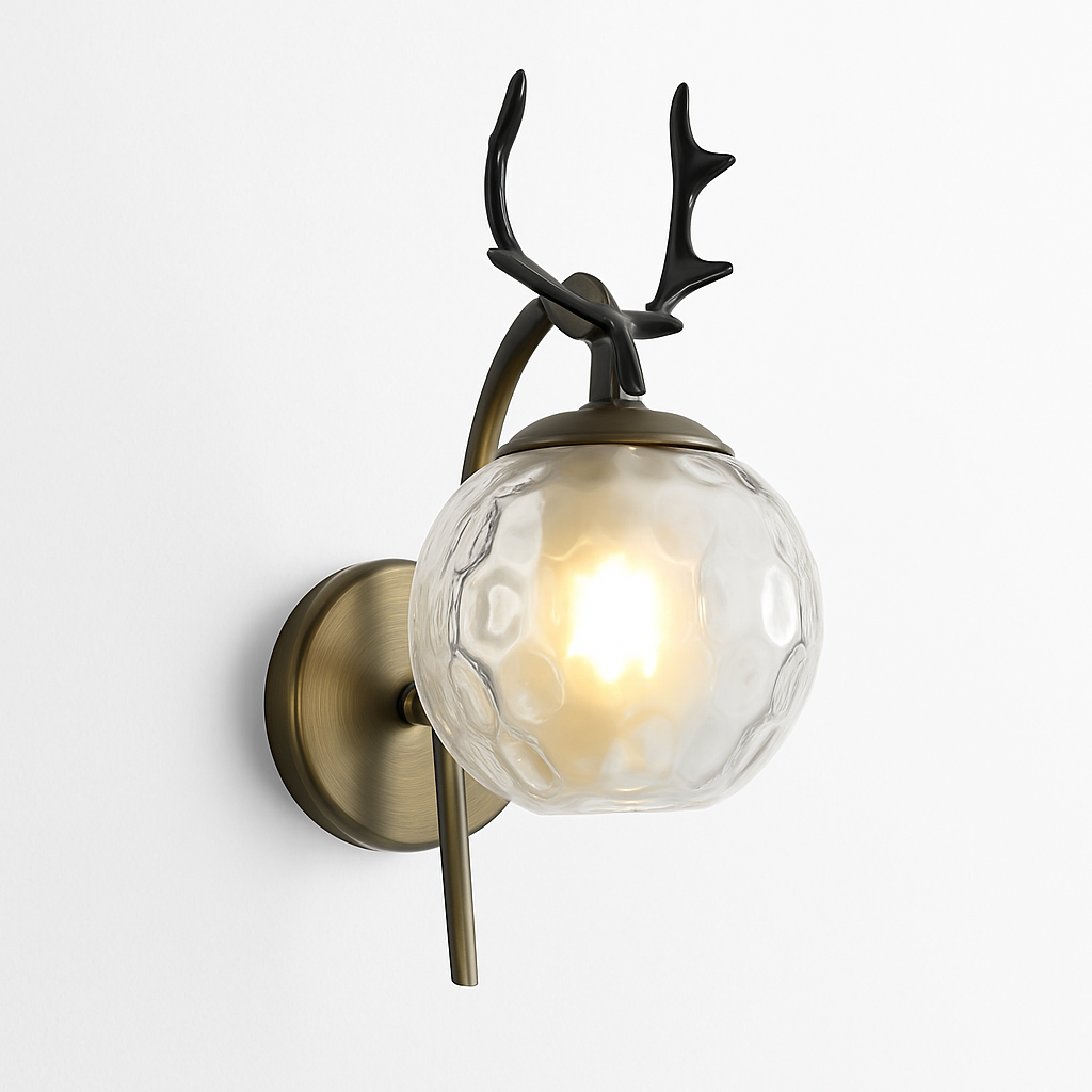 Modern designer wooden deer wall light