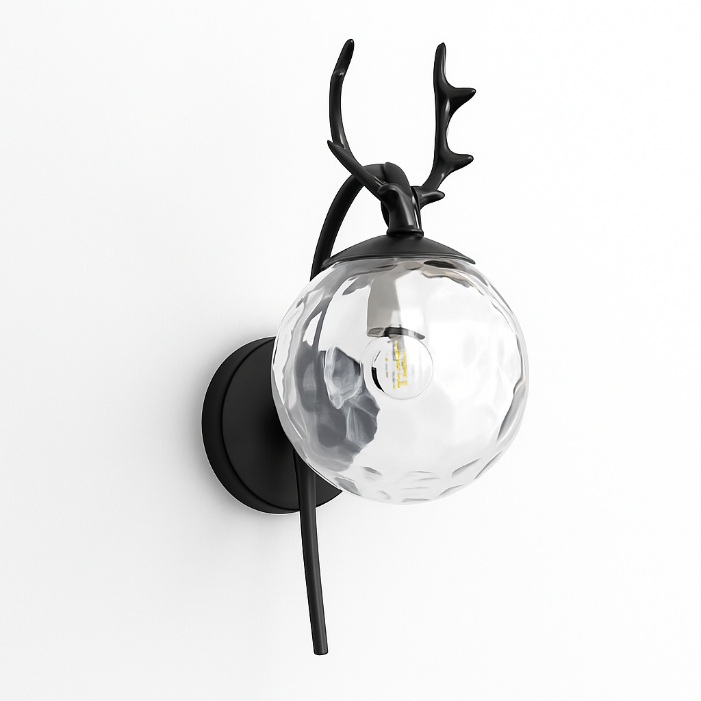 Modern designer wooden deer wall light - vue 3 sur 10