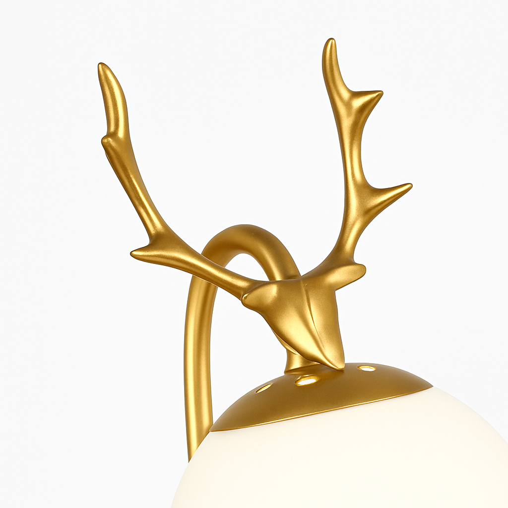 Modern designer wooden deer wall light - vue 4 sur 10