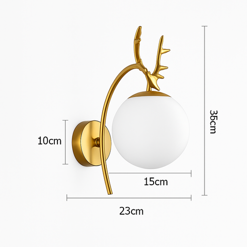 Modern designer wooden deer wall light - vue 11 sur 10