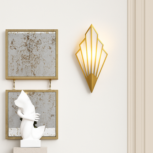 Triangular designer LED wall light in colourful metal - vue 6 sur 8