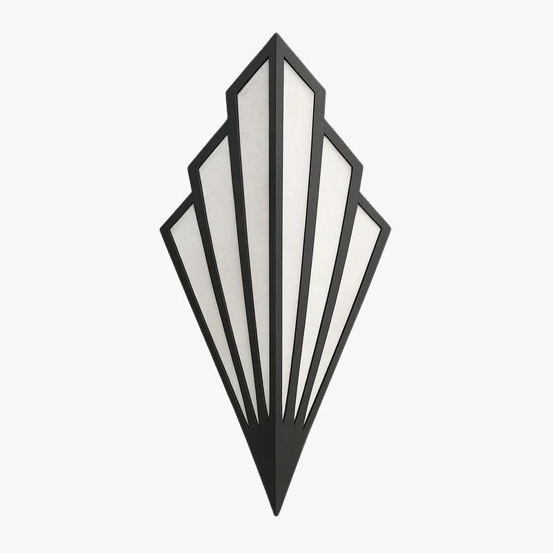 Triangular designer LED wall light in colourful metal