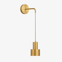 Gold wall light with pendant lamp