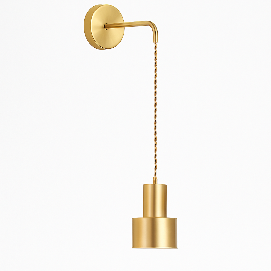 Gold wall light with pendant lamp - vue 4 sur 6