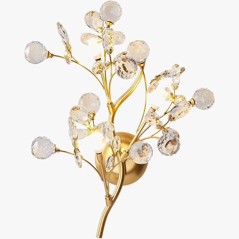 Clear crystal wall light with romantic flower branches
