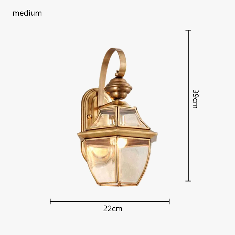Copper outdoor waterproof LED wall light