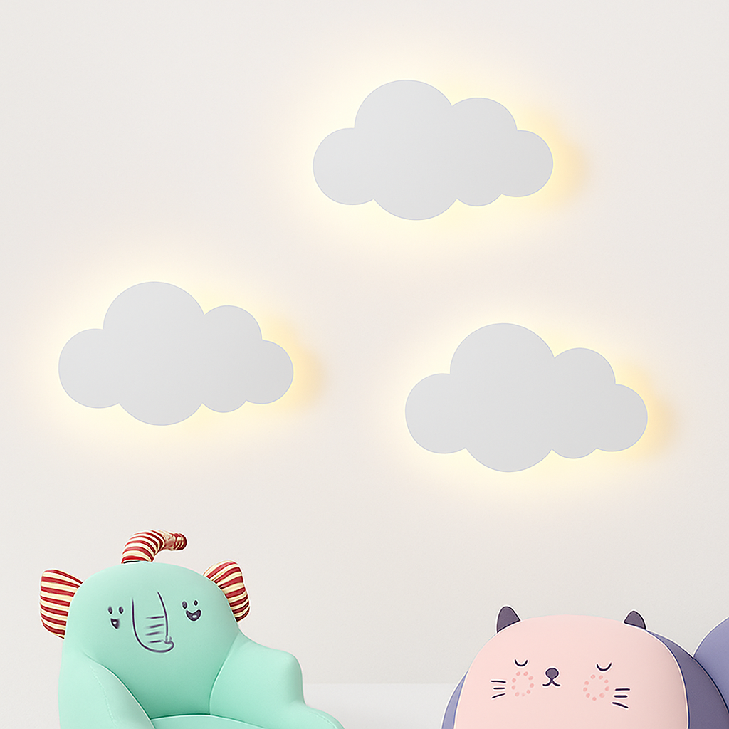 Cloud-shaped wall light for baby room