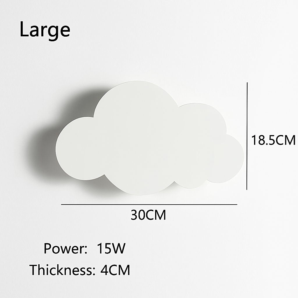 Cloud-shaped wall light for baby room