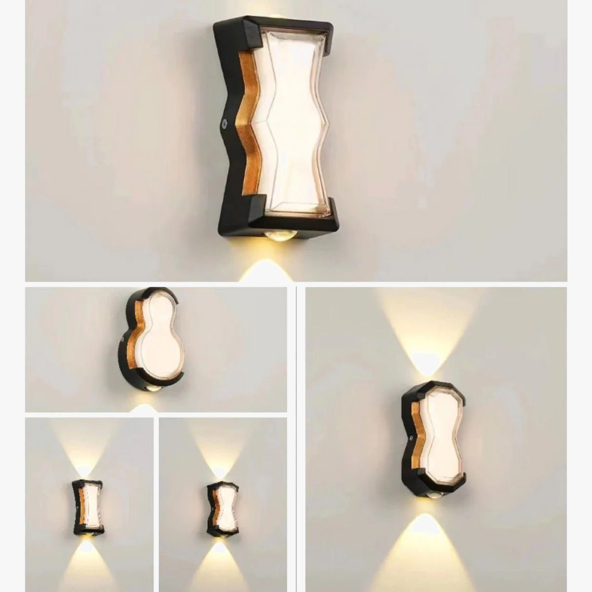 Outdoor waterproof double head wall light for exterior spaces