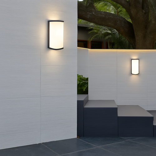 Modern LED outdoor wall light waterproof IP65 for balcony, garden, fence and porch, 110v 220v - vue 4 sur 7