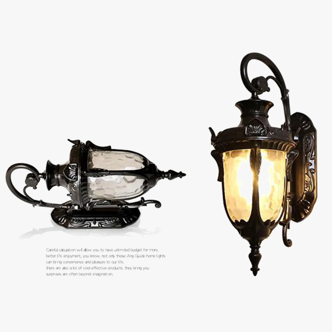 Waterproof country-style outdoor wall light for outdoor spaces