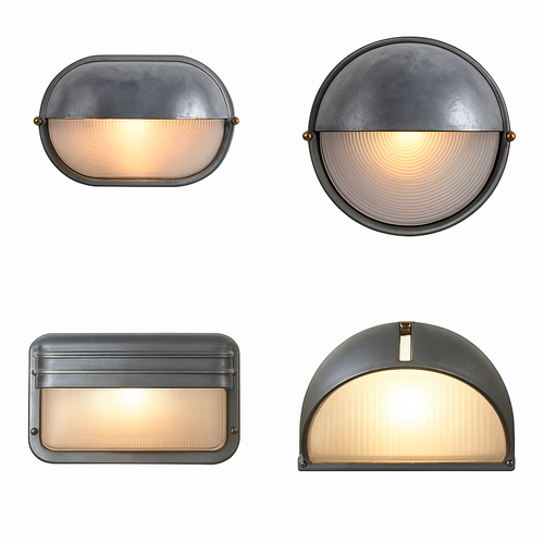 Retro industrial style outdoor aluminium wall light - vue 2 sur 15