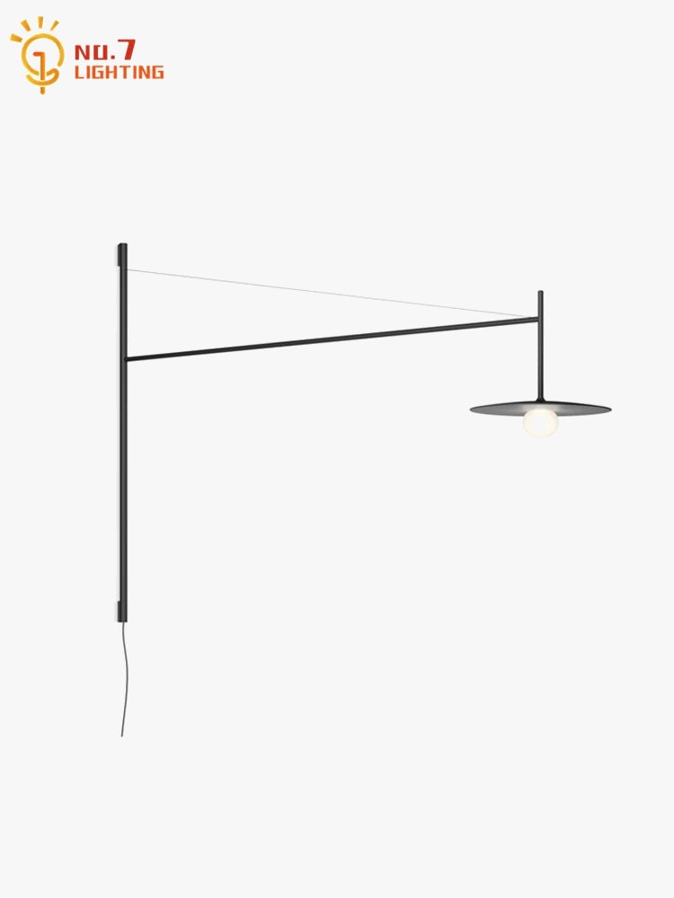 Minimalist industrial swing arm wall light