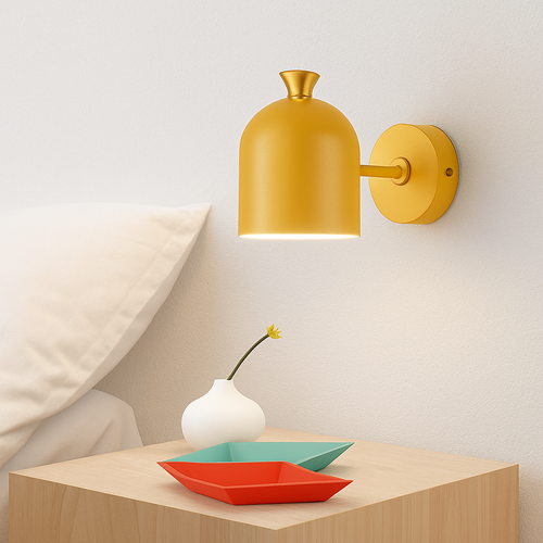 Adjustable colourful LED wall light with rounded shade - vue 4 sur 9