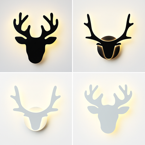 Creative LED wall light in deer shape - vue 4 sur 10